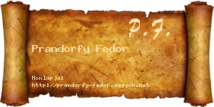 Prandorfy Fedor névjegykártya