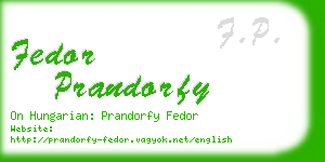 fedor prandorfy business card